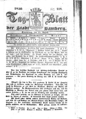 Tag-Blatt der Stadt Bamberg (Bamberger Tagblatt) Sonntag 11. August 1850