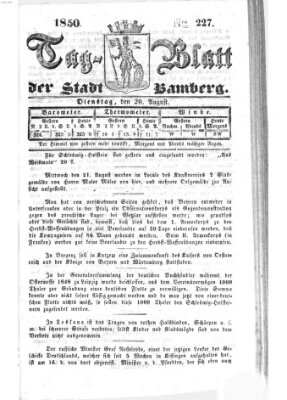 Tag-Blatt der Stadt Bamberg (Bamberger Tagblatt) Dienstag 20. August 1850