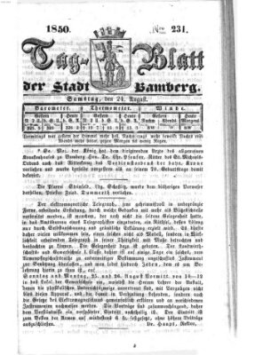 Tag-Blatt der Stadt Bamberg (Bamberger Tagblatt) Samstag 24. August 1850