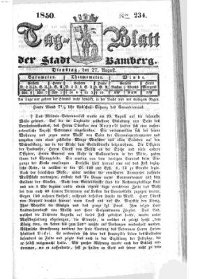 Tag-Blatt der Stadt Bamberg (Bamberger Tagblatt) Dienstag 27. August 1850