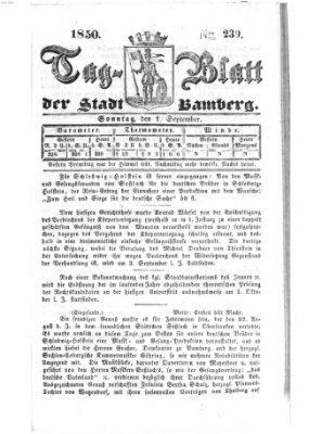 Tag-Blatt der Stadt Bamberg (Bamberger Tagblatt) Sonntag 1. September 1850