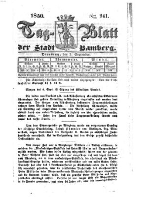 Tag-Blatt der Stadt Bamberg (Bamberger Tagblatt) Dienstag 3. September 1850