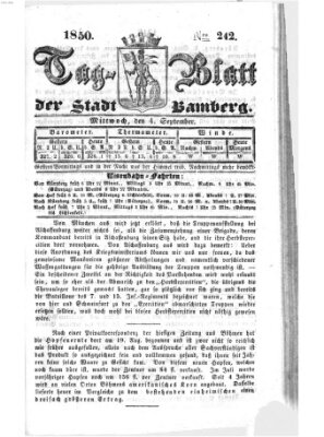 Tag-Blatt der Stadt Bamberg (Bamberger Tagblatt) Mittwoch 4. September 1850