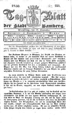 Tag-Blatt der Stadt Bamberg (Bamberger Tagblatt) Dienstag 17. September 1850