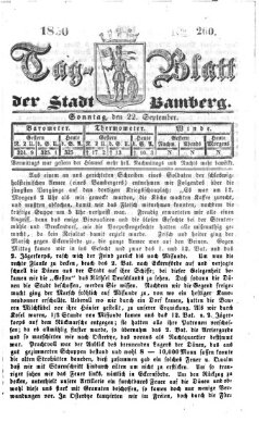 Tag-Blatt der Stadt Bamberg (Bamberger Tagblatt) Sonntag 22. September 1850