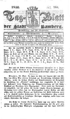 Tag-Blatt der Stadt Bamberg (Bamberger Tagblatt) Samstag 28. September 1850