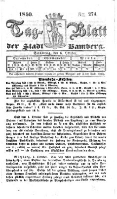 Tag-Blatt der Stadt Bamberg (Bamberger Tagblatt) Sonntag 6. Oktober 1850