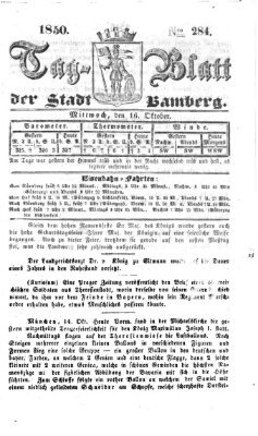 Tag-Blatt der Stadt Bamberg (Bamberger Tagblatt) Mittwoch 16. Oktober 1850