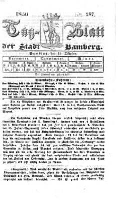 Tag-Blatt der Stadt Bamberg (Bamberger Tagblatt) Samstag 19. Oktober 1850