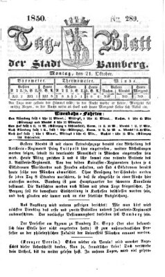 Tag-Blatt der Stadt Bamberg (Bamberger Tagblatt) Montag 21. Oktober 1850