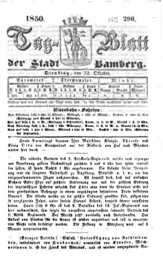 Tag-Blatt der Stadt Bamberg (Bamberger Tagblatt) Dienstag 22. Oktober 1850