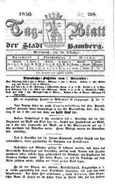 Tag-Blatt der Stadt Bamberg (Bamberger Tagblatt) Mittwoch 30. Oktober 1850