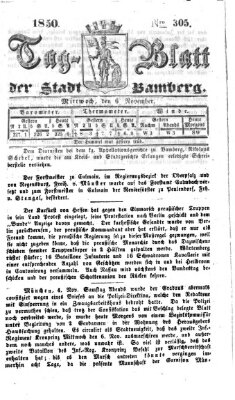 Tag-Blatt der Stadt Bamberg (Bamberger Tagblatt) Mittwoch 6. November 1850