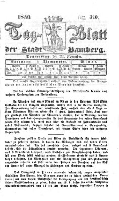 Tag-Blatt der Stadt Bamberg (Bamberger Tagblatt) Donnerstag 21. November 1850