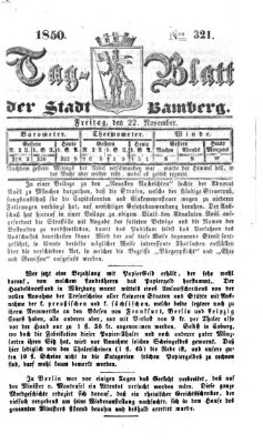 Tag-Blatt der Stadt Bamberg (Bamberger Tagblatt) Freitag 22. November 1850