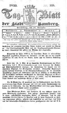 Tag-Blatt der Stadt Bamberg (Bamberger Tagblatt) Dienstag 26. November 1850