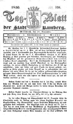 Tag-Blatt der Stadt Bamberg (Bamberger Tagblatt) Mittwoch 27. November 1850