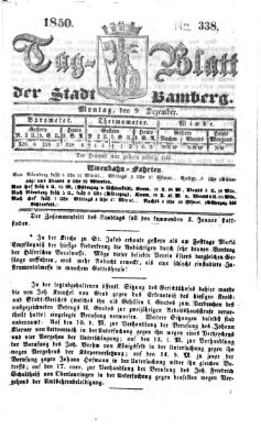 Tag-Blatt der Stadt Bamberg (Bamberger Tagblatt) Montag 9. Dezember 1850