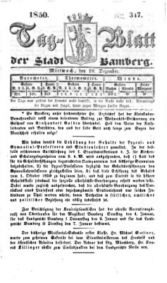 Tag-Blatt der Stadt Bamberg (Bamberger Tagblatt) Mittwoch 18. Dezember 1850