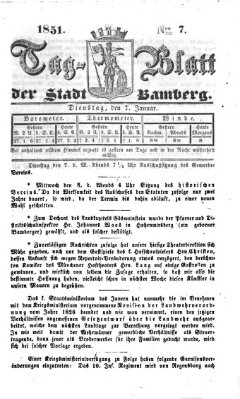 Tag-Blatt der Stadt Bamberg (Bamberger Tagblatt) Dienstag 7. Januar 1851