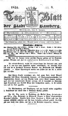 Tag-Blatt der Stadt Bamberg (Bamberger Tagblatt) Mittwoch 8. Januar 1851