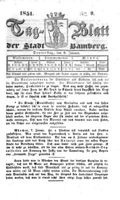 Tag-Blatt der Stadt Bamberg (Bamberger Tagblatt) Donnerstag 9. Januar 1851