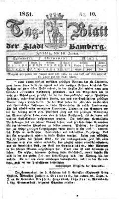 Tag-Blatt der Stadt Bamberg (Bamberger Tagblatt) Freitag 10. Januar 1851