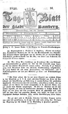 Tag-Blatt der Stadt Bamberg (Bamberger Tagblatt) Donnerstag 16. Januar 1851