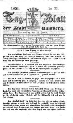 Tag-Blatt der Stadt Bamberg (Bamberger Tagblatt) Donnerstag 23. Januar 1851