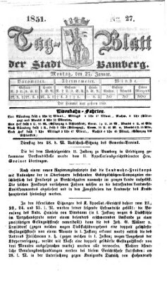 Tag-Blatt der Stadt Bamberg (Bamberger Tagblatt) Montag 27. Januar 1851