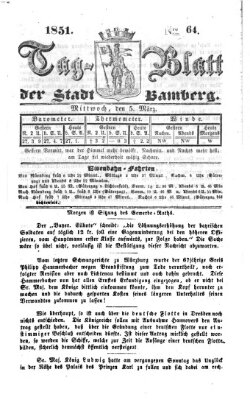 Tag-Blatt der Stadt Bamberg (Bamberger Tagblatt) Mittwoch 5. März 1851