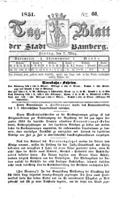 Tag-Blatt der Stadt Bamberg (Bamberger Tagblatt) Freitag 7. März 1851