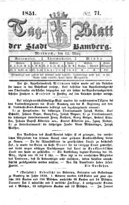 Tag-Blatt der Stadt Bamberg (Bamberger Tagblatt) Mittwoch 12. März 1851