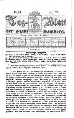 Tag-Blatt der Stadt Bamberg (Bamberger Tagblatt) Donnerstag 13. März 1851