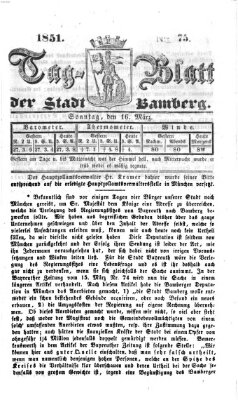 Tag-Blatt der Stadt Bamberg (Bamberger Tagblatt) Sonntag 16. März 1851