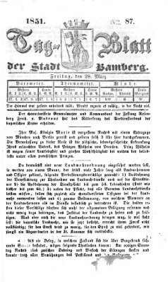 Tag-Blatt der Stadt Bamberg (Bamberger Tagblatt) Freitag 28. März 1851