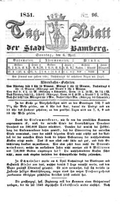 Tag-Blatt der Stadt Bamberg (Bamberger Tagblatt) Sonntag 6. April 1851