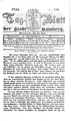 Tag-Blatt der Stadt Bamberg (Bamberger Tagblatt) Mittwoch 30. April 1851