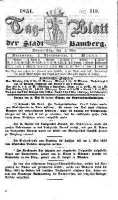 Tag-Blatt der Stadt Bamberg (Bamberger Tagblatt) Donnerstag 1. Mai 1851
