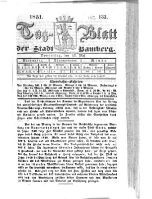 Tag-Blatt der Stadt Bamberg (Bamberger Tagblatt) Donnerstag 15. Mai 1851