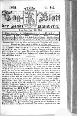 Tag-Blatt der Stadt Bamberg (Bamberger Tagblatt) Samstag 24. Mai 1851