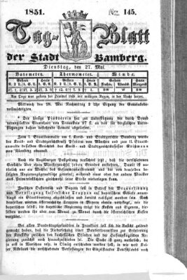 Tag-Blatt der Stadt Bamberg (Bamberger Tagblatt) Dienstag 27. Mai 1851