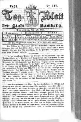 Tag-Blatt der Stadt Bamberg (Bamberger Tagblatt) Donnerstag 29. Mai 1851