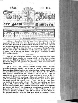 Tag-Blatt der Stadt Bamberg (Bamberger Tagblatt) Sonntag 29. Juni 1851