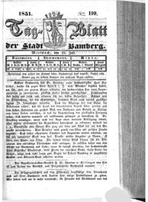 Tag-Blatt der Stadt Bamberg (Bamberger Tagblatt) Mittwoch 23. Juli 1851