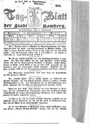 Tag-Blatt der Stadt Bamberg (Bamberger Tagblatt) Donnerstag 4. September 1851