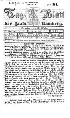 Tag-Blatt der Stadt Bamberg (Bamberger Tagblatt) Sonntag 26. Oktober 1851