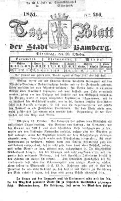 Tag-Blatt der Stadt Bamberg (Bamberger Tagblatt) Dienstag 28. Oktober 1851