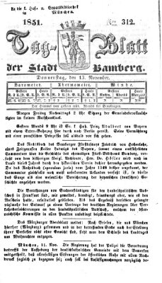 Tag-Blatt der Stadt Bamberg (Bamberger Tagblatt) Donnerstag 13. November 1851