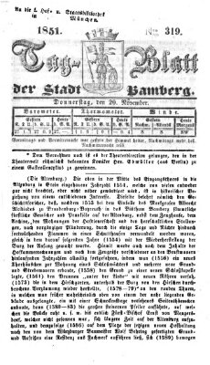 Tag-Blatt der Stadt Bamberg (Bamberger Tagblatt) Donnerstag 20. November 1851